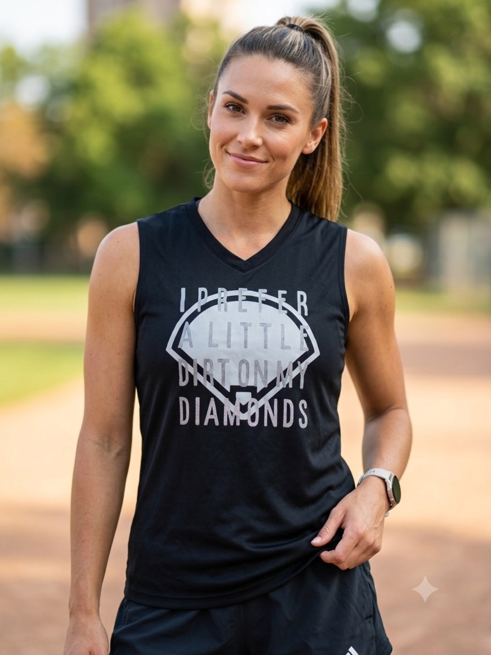 Adidas Women's‎ M Black Graphic Tank Top softball